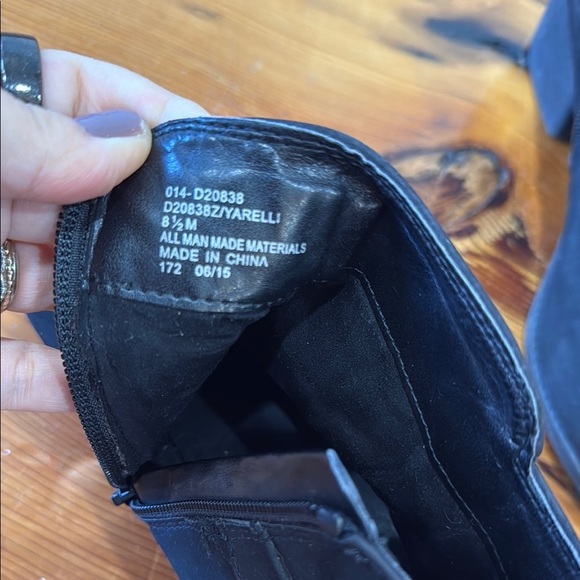 Black Ankle Boots with Decorative Strap and Wedge Heel size 8.5 - Picture 7 of 8